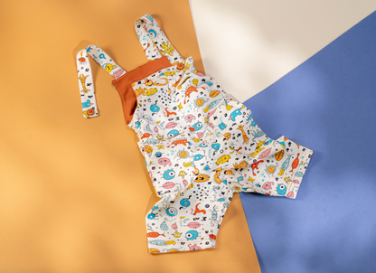 RAFTIKI® EVERFIT Dungarees CROPPED [MARINE LIFE I]